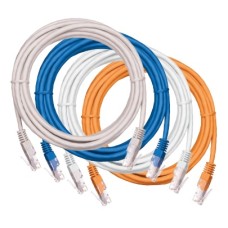 Шнур коммутационный NETLAN U/UTP 4 пары, Кат.5е (Класс D), 100МГц, 2хRJ45/8P8C, T568B, заливной, многожильный, BC (чистая медь), PVC нг(B), белый, 3м, уп-ка 10шт. NETLAN EC-PC4UD55B-BC-PVC-030-WT-10